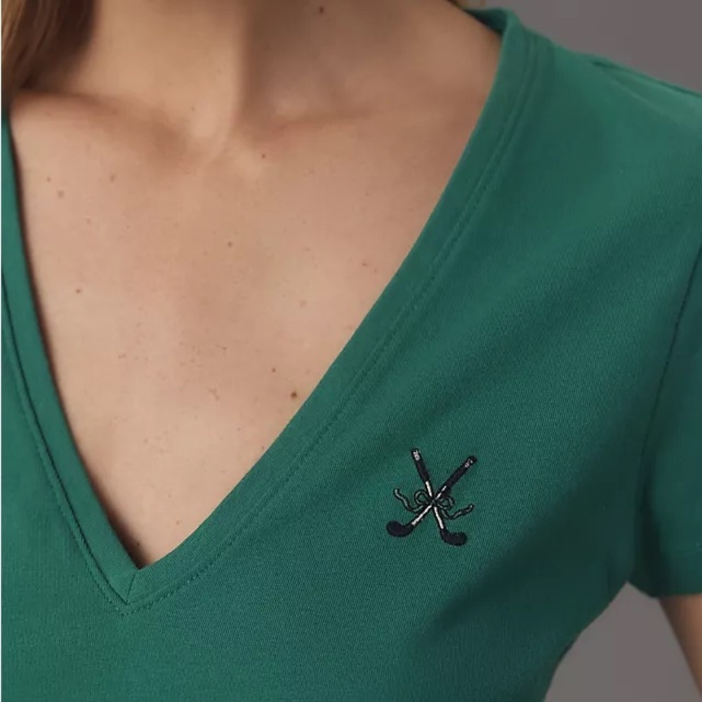 NWT Size M - Anthropologie Cotton Tee in Green